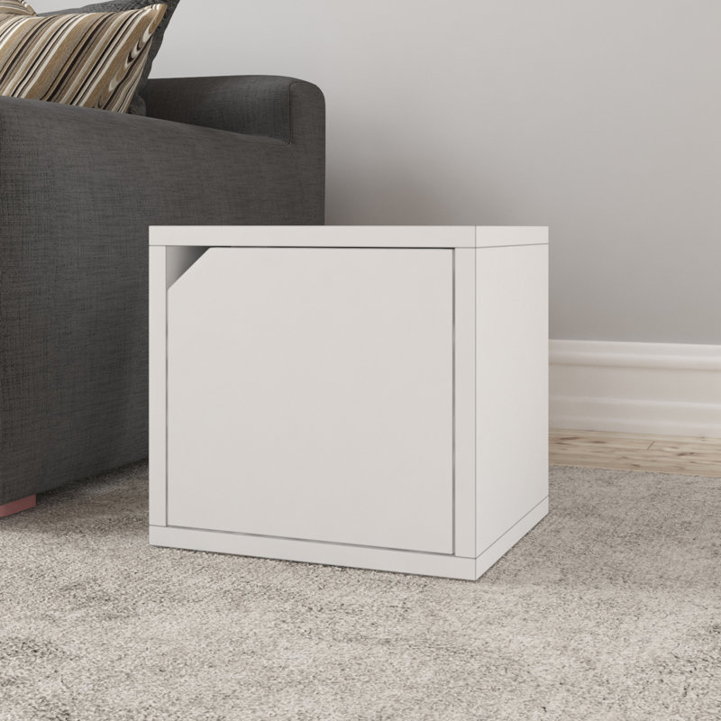 Ebern Designs Bolan Eco Stackable Storage Cube Unit Bookcase with Door